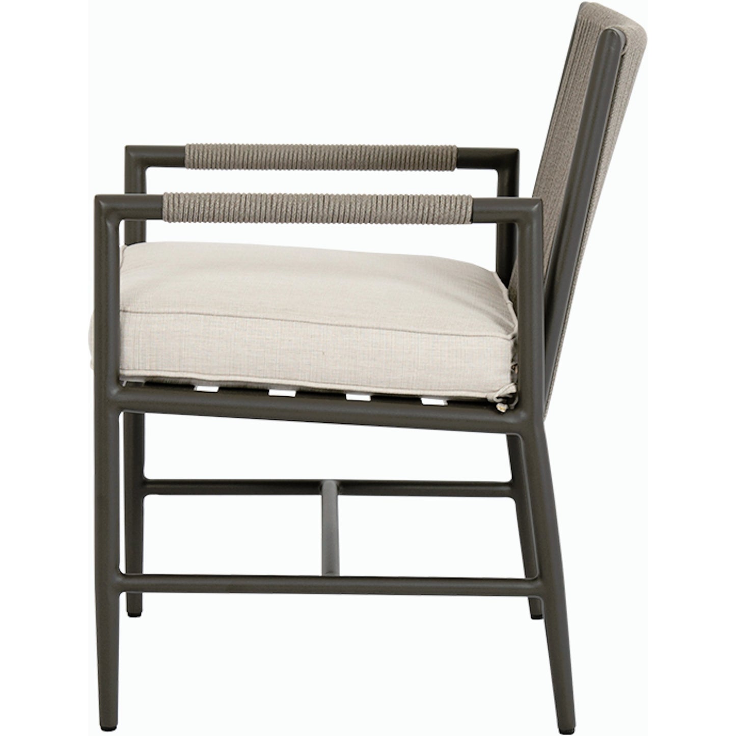 004 SI-2167094 | Additional Silo | Pietra Outdoor Armless Dining Chair by Sunset West in graphite. Made from olefin rope in a modern style.