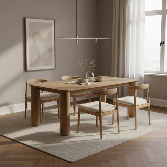 Jasper Dining Table by LH Imports in natural. Made from unique in a unique style.