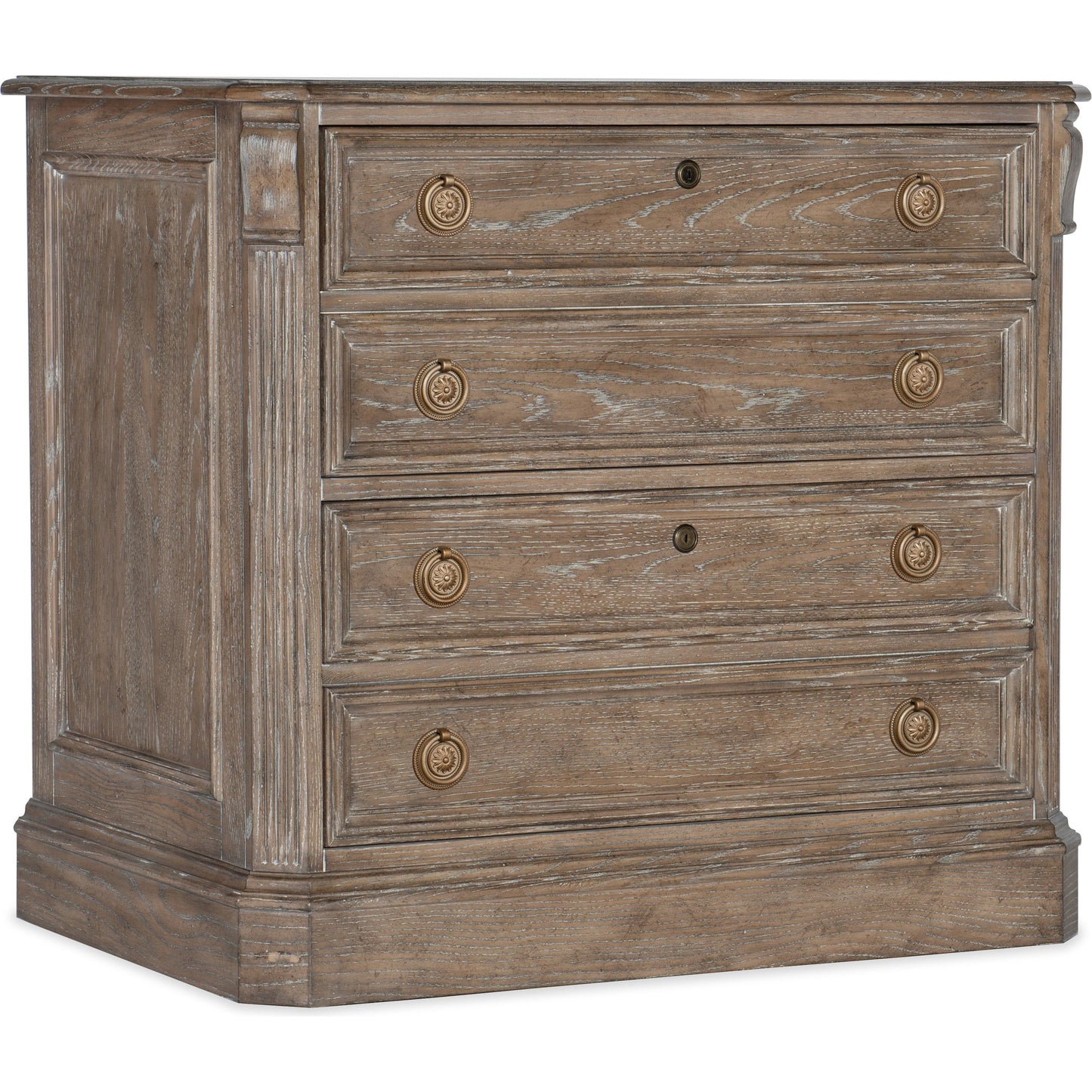 001 SI-1749878 | Additional Silo | Sutter Lateral File Cabinet by Hooker Furniture in claro. Made from cathedral oak veneers in a traditional style.