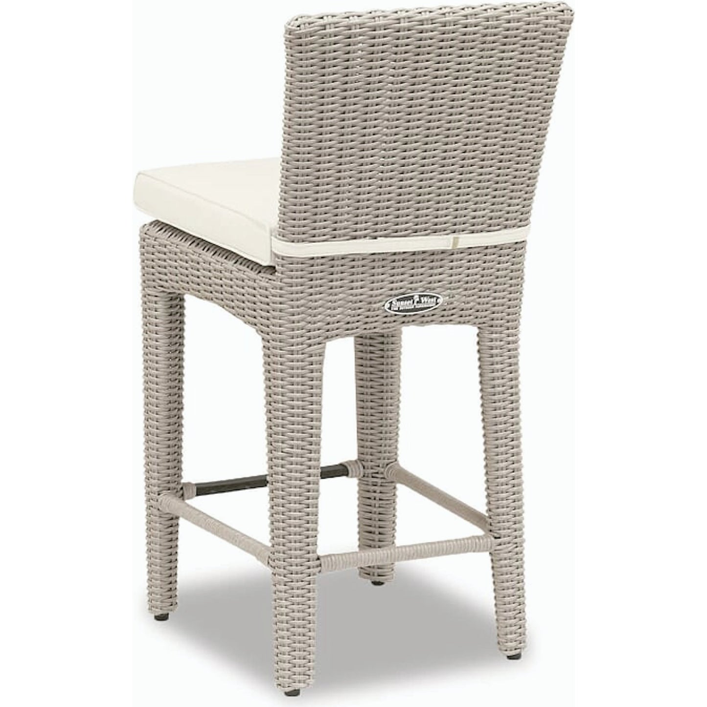 002 SI-2166940 | Additional Silo | Manhattan Outdoor Counter Stool by Sunset West in gray. Made from resin wicker in a modern style.