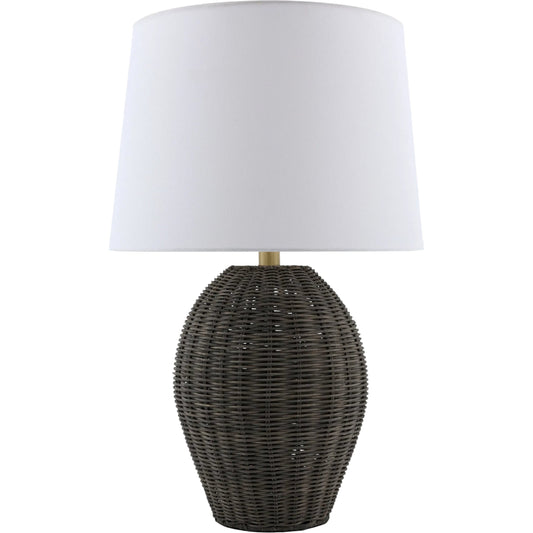 000 SI-2631671 | Primary Silo | Jacaranda Accent Table Lamp by Livabliss in plated, painted. Made from rattan, linen, polyester, iron in a unique style.