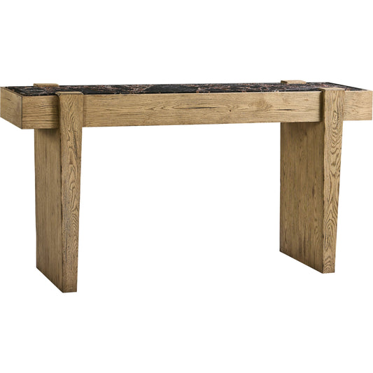001 SI-2462589 | Primary Silo | Echo Canyon Marble Console by Jonathan Charles in faded oak. Made from oak veneer in a cottage & farmhouse style.