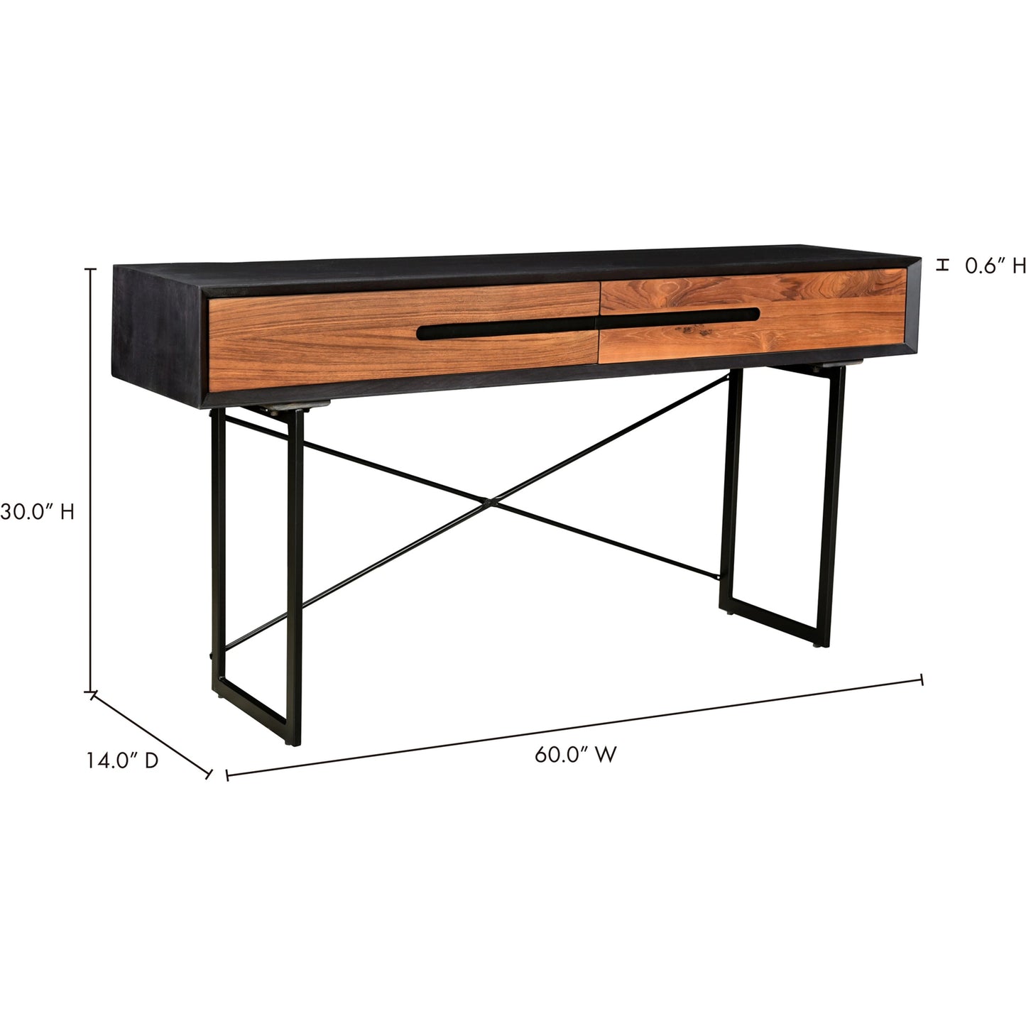 006 SI-2122096 | Lifestyle | Vienna Console Table by Moe's Home Collection. Made from solid reclaimed teak doors, solid mango, steel legs, mdf in a modern style.
