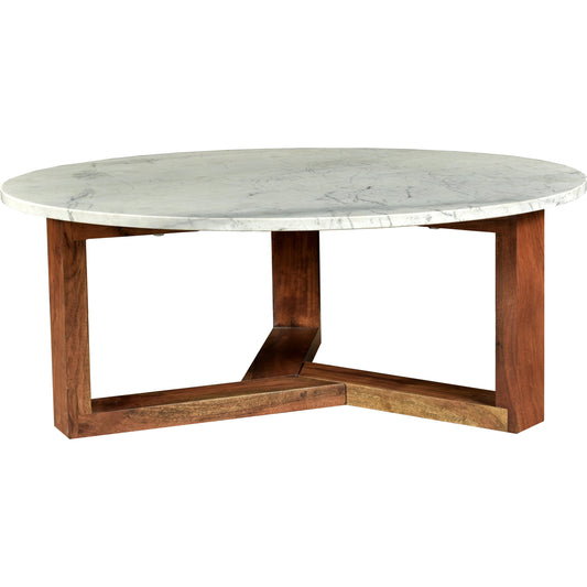 Jinxx Coffee Table by Moe's Home Collection. Made from satwaria marble, solid acacia base, mdf in a modern style.