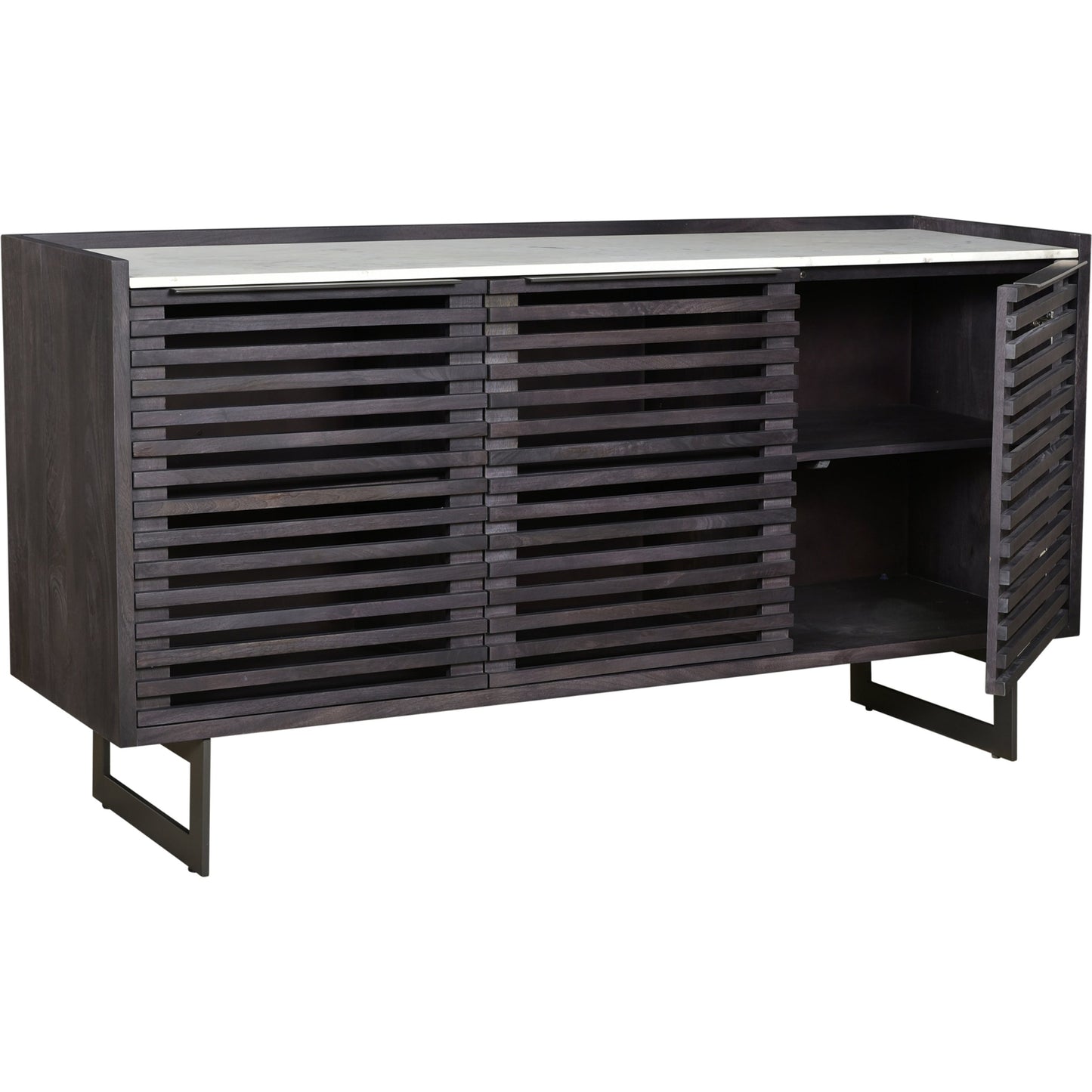 002 SI-2122023 | Additional Silo | Paloma Sideboard by Moe's Home Collection in charcoal grey. Made from marble, steel legs, mdf in a modern style.