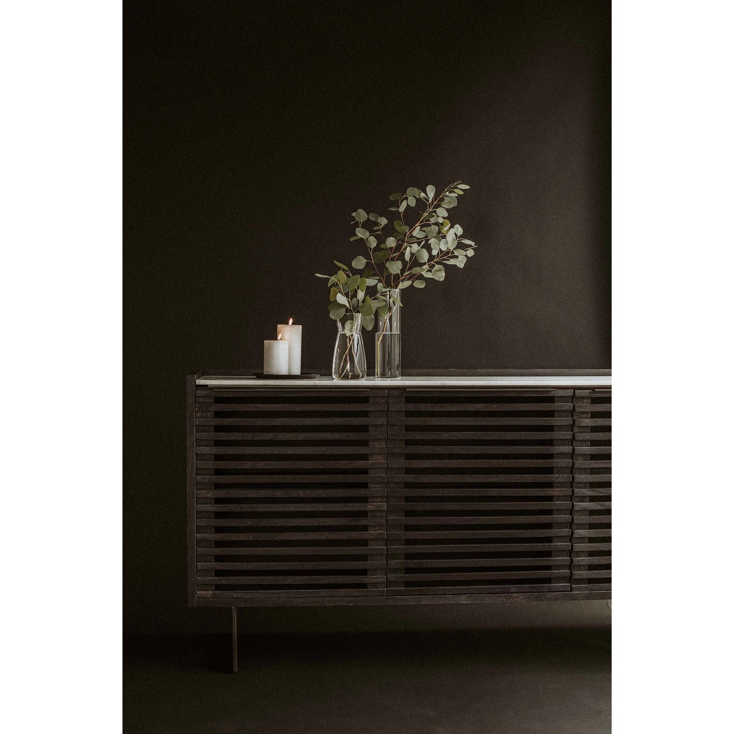 005 SI-2122023 | Lifestyle | Paloma Sideboard by Moe's Home Collection in charcoal grey. Made from marble, steel legs, mdf in a modern style.