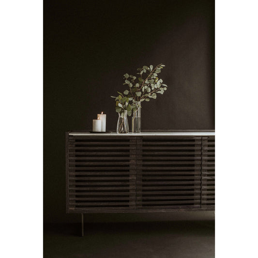 Paloma Sideboard by Moe's Home Collection in charcoal grey. Made from marble, steel legs, mdf in a modern style.