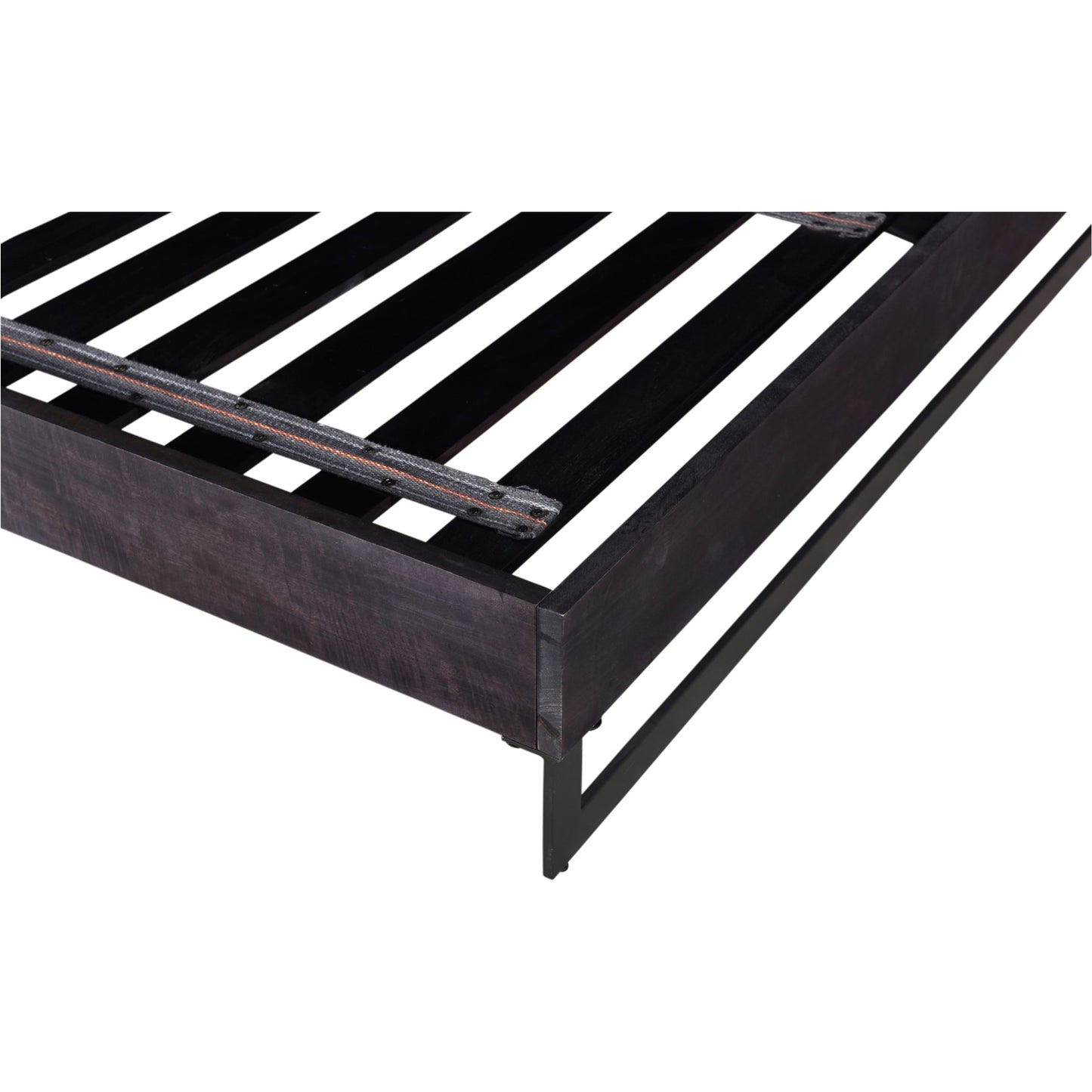 005 SI-2122020 | Additional Silo | Paloma Bed by Moe's Home Collection in charcoal grey. Made from solid mango, steel legs, wood slats in a modern style.