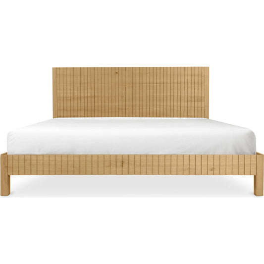 Povera Bed by Moe's Home Collection in natural. Made from solid oak, acacia wood slats in a transitional style.