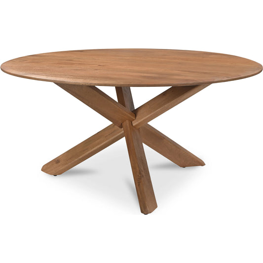 Wesley Dining Table by Moe's Home Collection in vintage brown. Made from mango wood, iron in a transitional style.