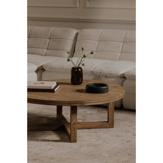 Joel Coffee Table by Moe's Home Collection in natural and natural. Made from oak wood, iron in a traditional style.