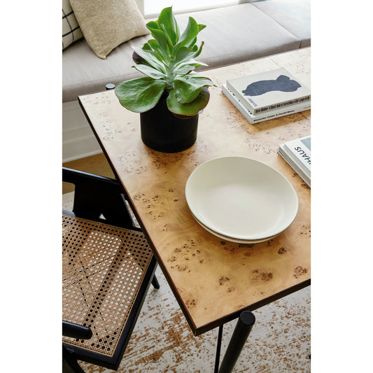 Judith Dining Table - 499037 by Surya in top: brown, base: gray and powder coatedlacquered. Made from mango wood, metal in a modern style.