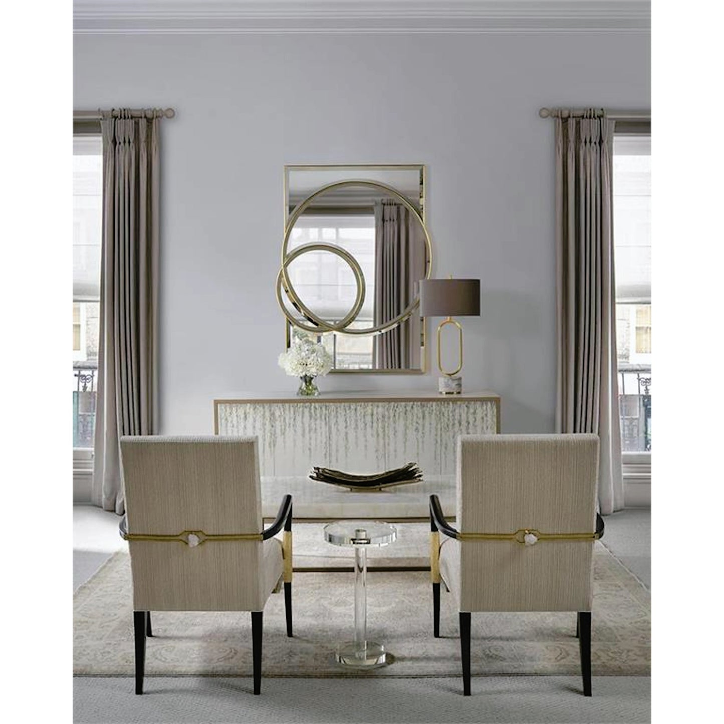 003 SR-865379 | Closeup | Round Crystal Martini Table by John-Richard in natural. Made from crystal in a modern style.