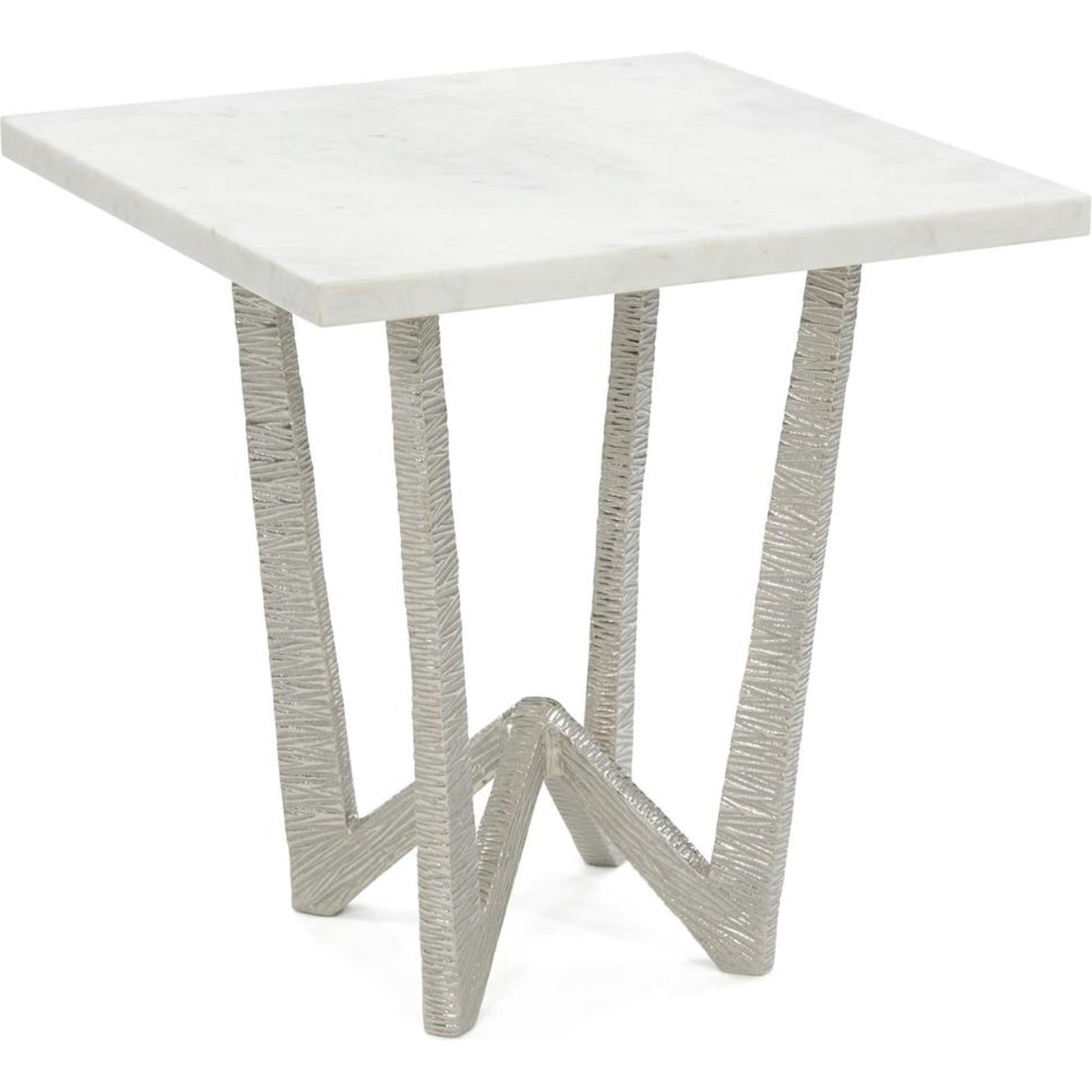 001 SI-1903773 | Additional Silo | End Table in Nickel with Marble Top by John-Richard in nickel. Made from nickel in a modern style.