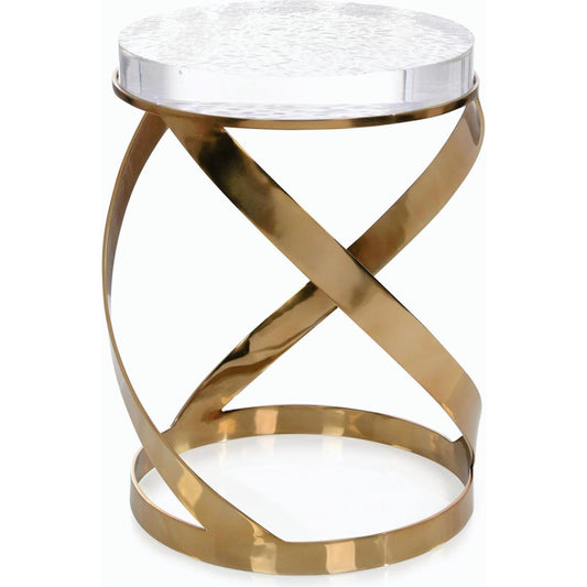 Champagne Spiral Side Table by John-Richard. Made from unique in a modern style.