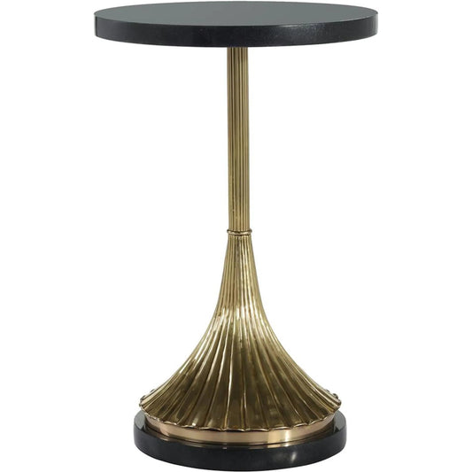 Lithe Accent Table by John-Richard in black, antique brass. Made from unique in a modern style.