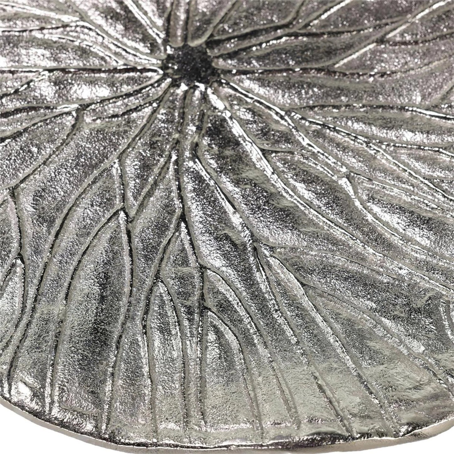 003 SI-2373456 | Closeup | Lily Pad Accent Table, Large by John-Richard in nickel. Made from unique in a modern style.