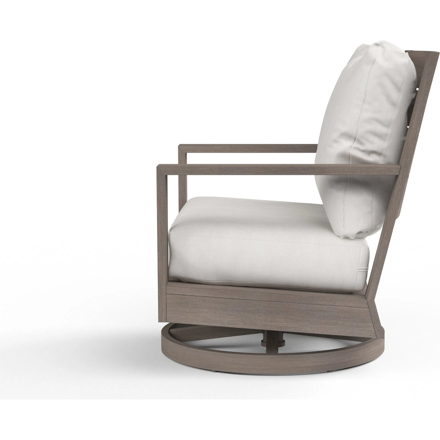 003 SI-2166949 | Additional Silo | Laguna Outdoor Swivel Chair by Sunset West in driftwood. Made from aluminum in a modern style.
