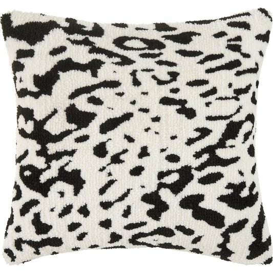 Jungle Cat 540864 Pillow by Surya in white, black. Made from polyester, cotton in a modern style.