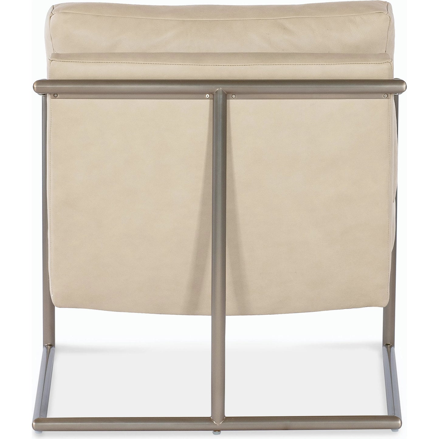 002 SI-2185851 | Additional Silo | Moody Metal Chair by Hooker Furniture in beige. Made from leather and polished stainless steel in a modern style.