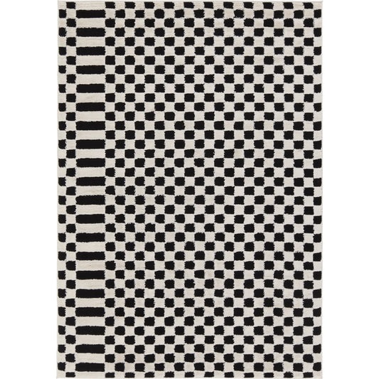 Jaida JID23 Rug by Jaipur Living in ivory, black. Made from 70% polypropylene 30% polyester in a unique style.