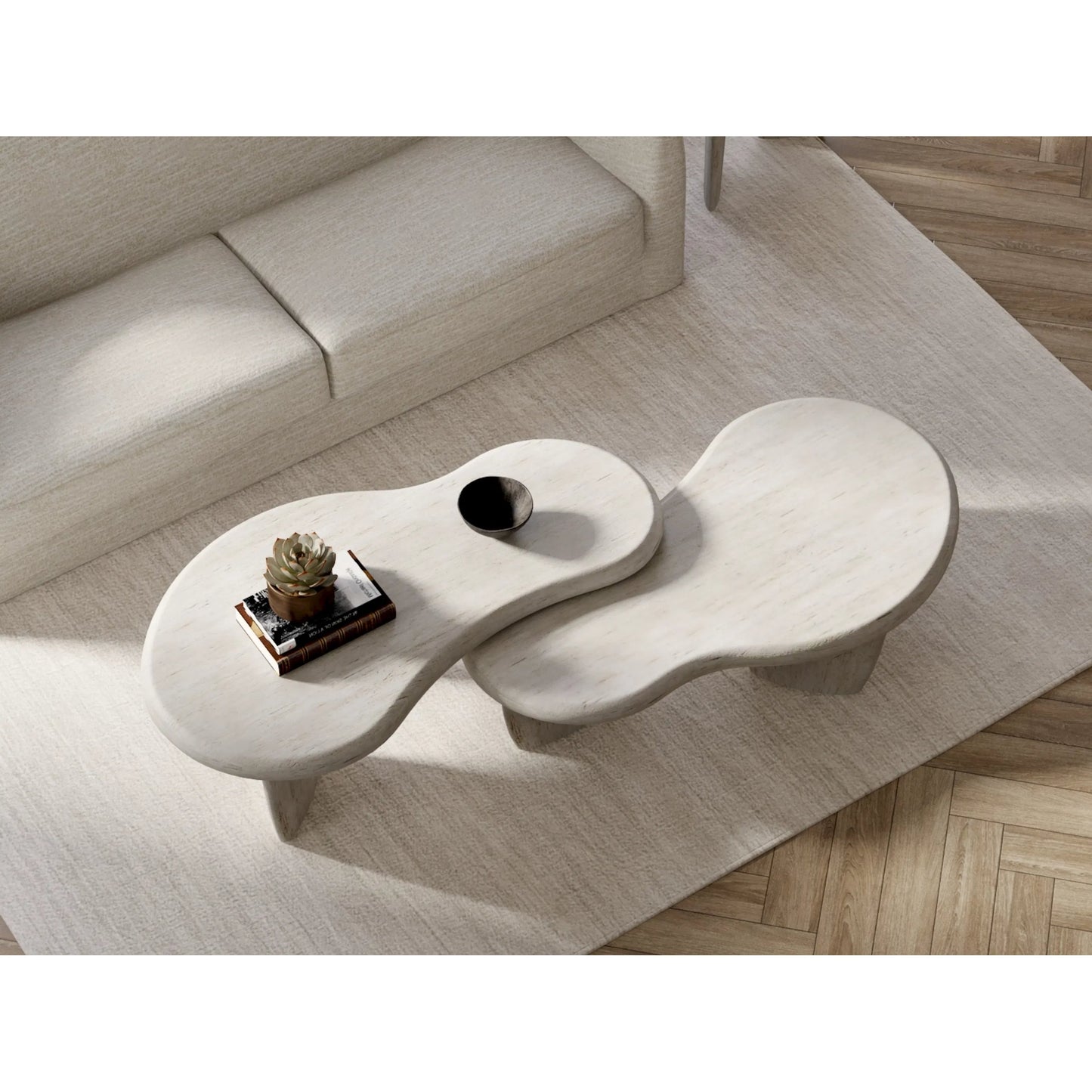 009 SI-2356184 | Lifestyle | Ashlar Tall Cocktail Table by A.R.T. Furniture in bisque. Made from parawood solids, birch veneers, resin in a transitional style.