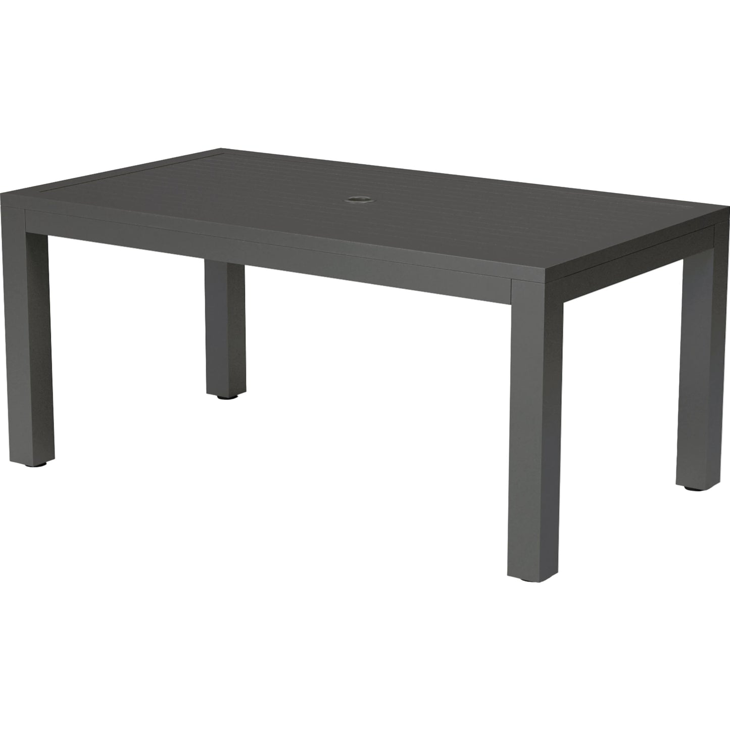 001 SI-2166680 | Primary Silo | Vegas Outdoor Rectangular Dining Table by Sunset West in graphite. Made from aluminum in a modern style.
