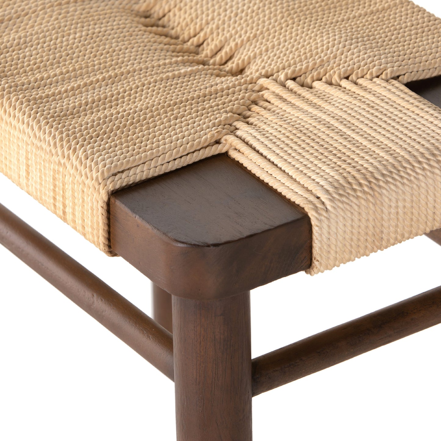009 SR-369220 | Additional Silo | Shona Stool by Four Hands in russet mahogany, vintage cotton. Made from solid mahogany, cotton rope in a rustic style.