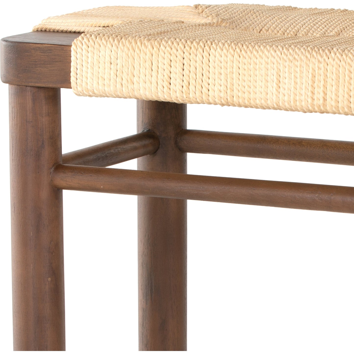 011 SR-369220 | Additional Silo | Shona Stool by Four Hands in russet mahogany, vintage cotton. Made from solid mahogany, cotton rope in a rustic style.