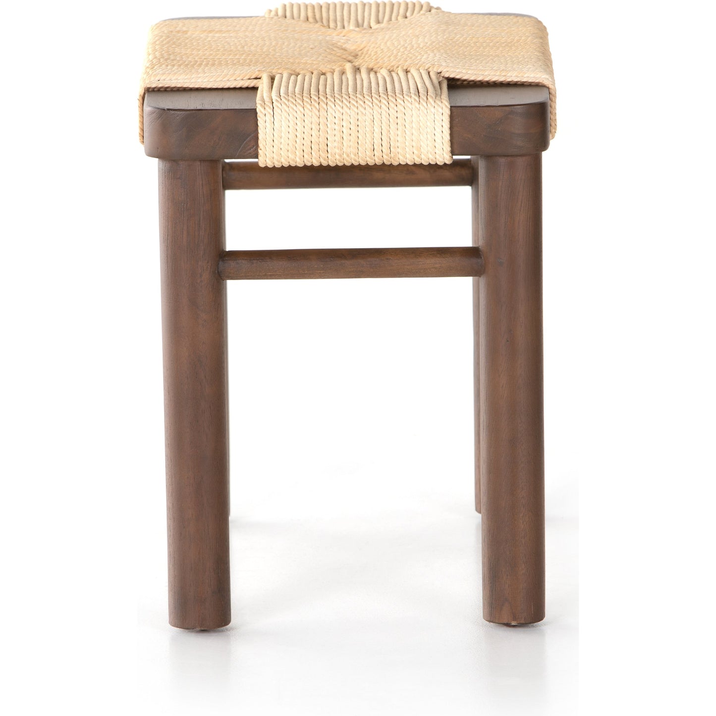 004 SR-369220 | Additional Silo | Shona Stool by Four Hands in russet mahogany, vintage cotton. Made from solid mahogany, cotton rope in a rustic style.