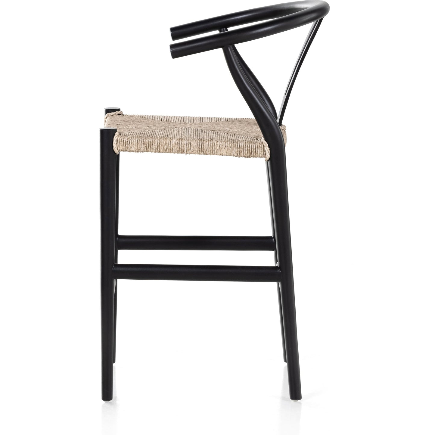 022 SR-712750 | Additional Silo | Muestra Counter Stool by Four Hands in vintage white, black teak. Made from solid teak, 100% polyethylene in a coastal style.