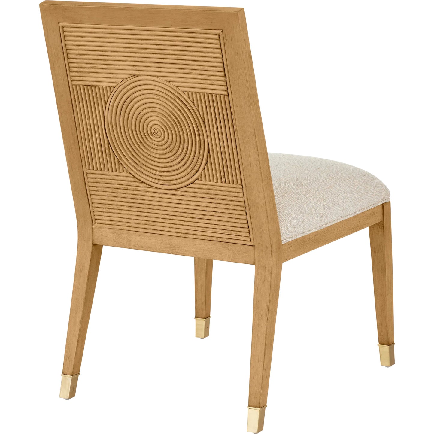 026 SI-2191838 | Additional Silo | Santos Side Chair by Currey and Company. Made from mahogany, rattan, brass in a modern style.