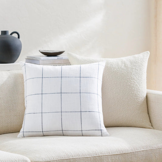 Joanna Pillow - 483943 by Livabliss in off-white. Made from front: 100% cotton, back: 100% cotton in a modern style.