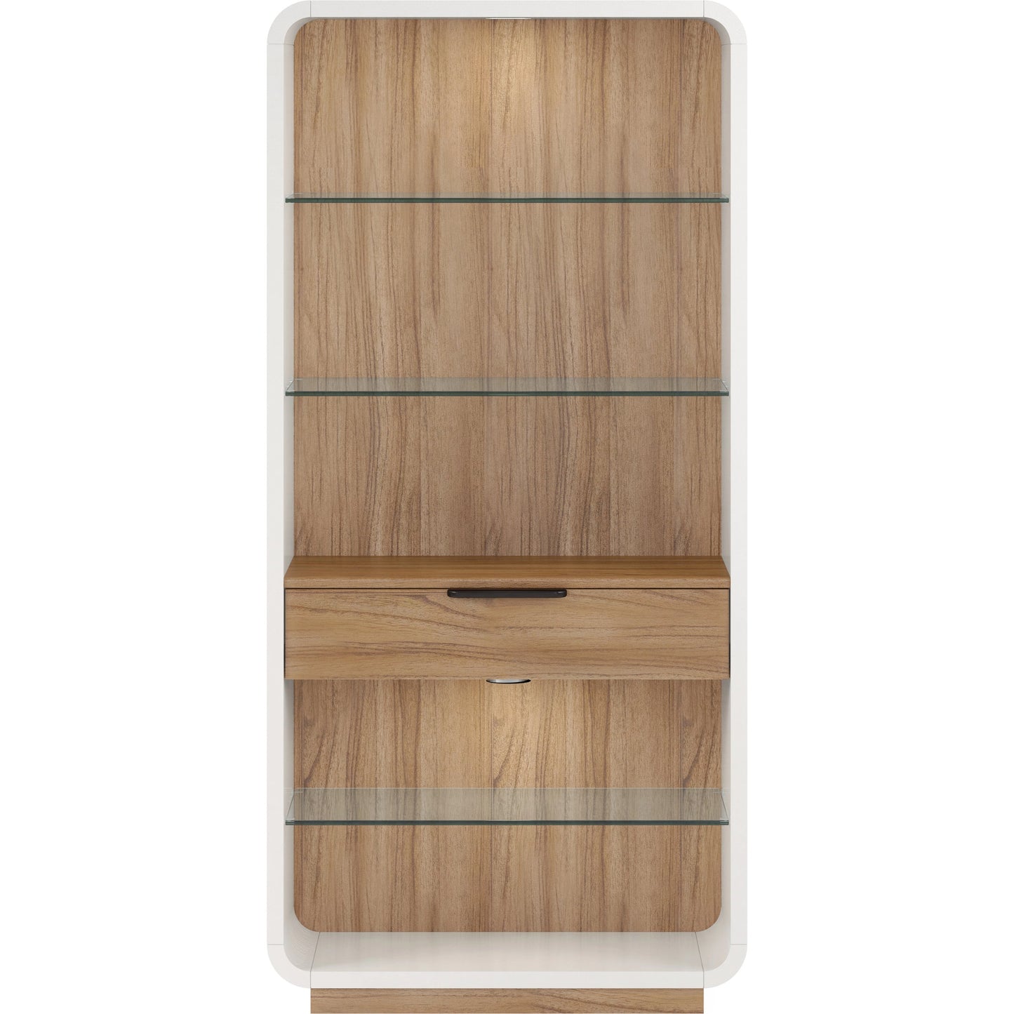 002 SI-2065170 | Additional Silo | Portico Etagere by A.R.T. Furniture in sienna, white plaster. Made from parawood solids, mindi veneers, resin, glass in a modern style.