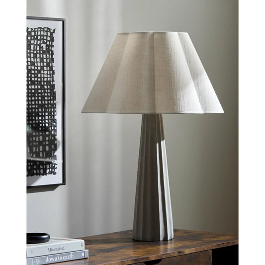 Joane 625530 Lighting by Surya in white, gray, black and hand painted. Made from concrete, cotton in a unique style.