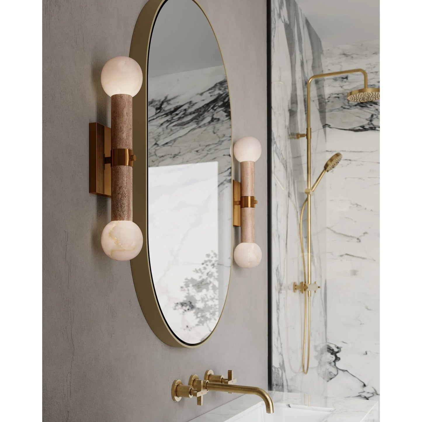 016 SI-2191658 | Lifestyle | Beatrix Bath Wall Sconce by Currey and Company. Made from unique in a modern style.