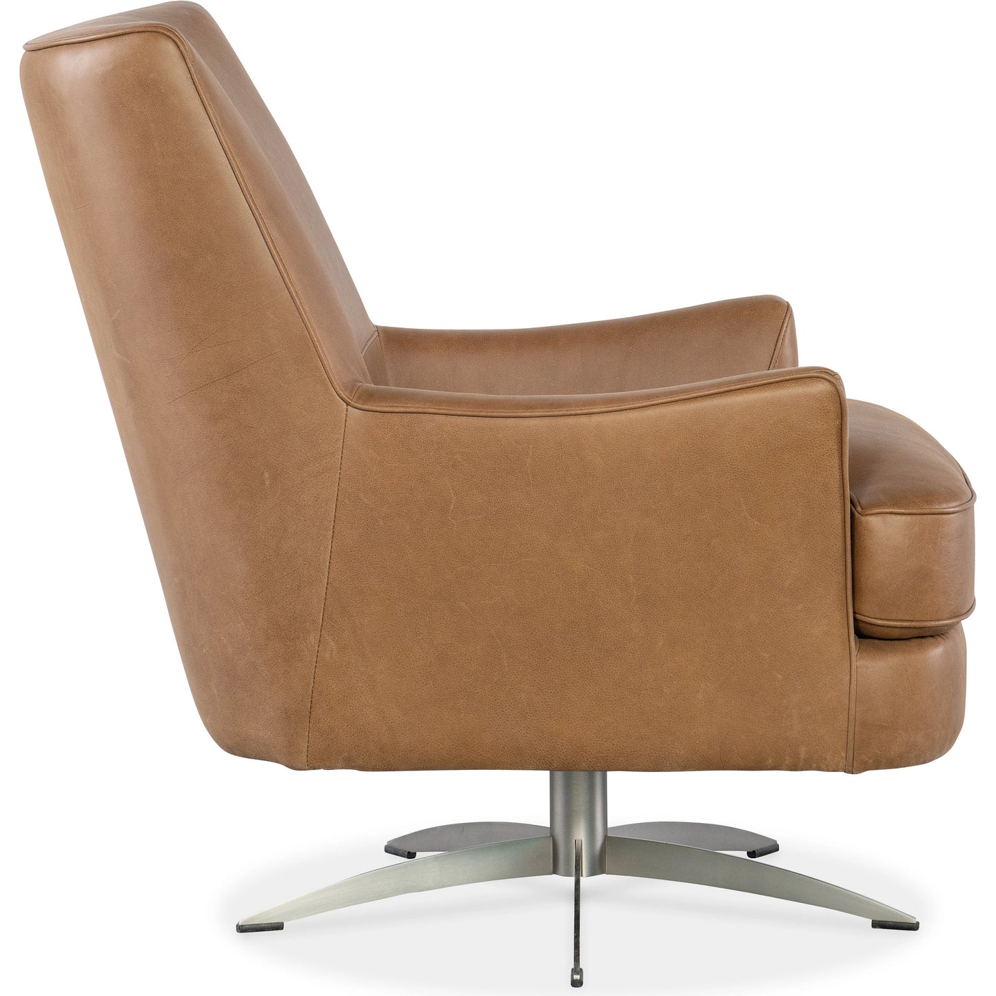 003 SI-2133800 | Additional Silo | Sheridan Swivel Chair by Hooker Furniture in denver coffee. Made from leather, denver coffee (nubuck top grain) in a transitional style.