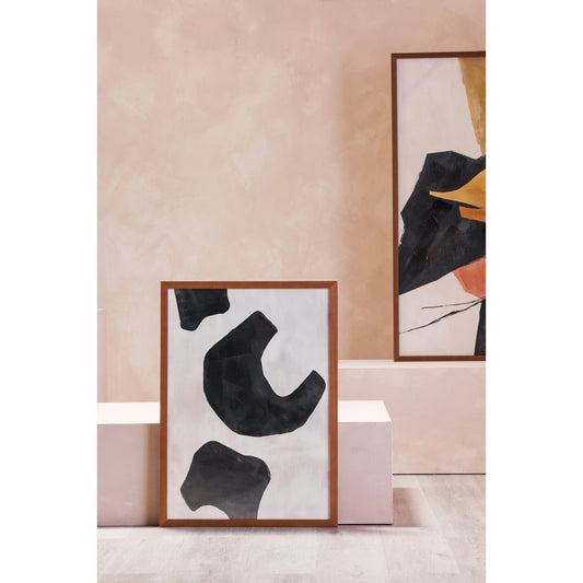 Wells I Framed Painting by Moe's Home Collection. Made from acrylic paint on canvas under glass, brown timber frame in a modern style.