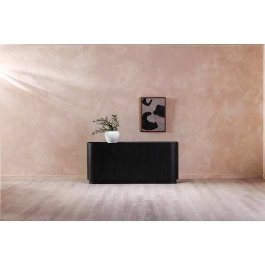 Wells II Framed Painting by Moe's Home Collection. Made from acrylic paint on canvas under glass, brown timber frame in a modern style.