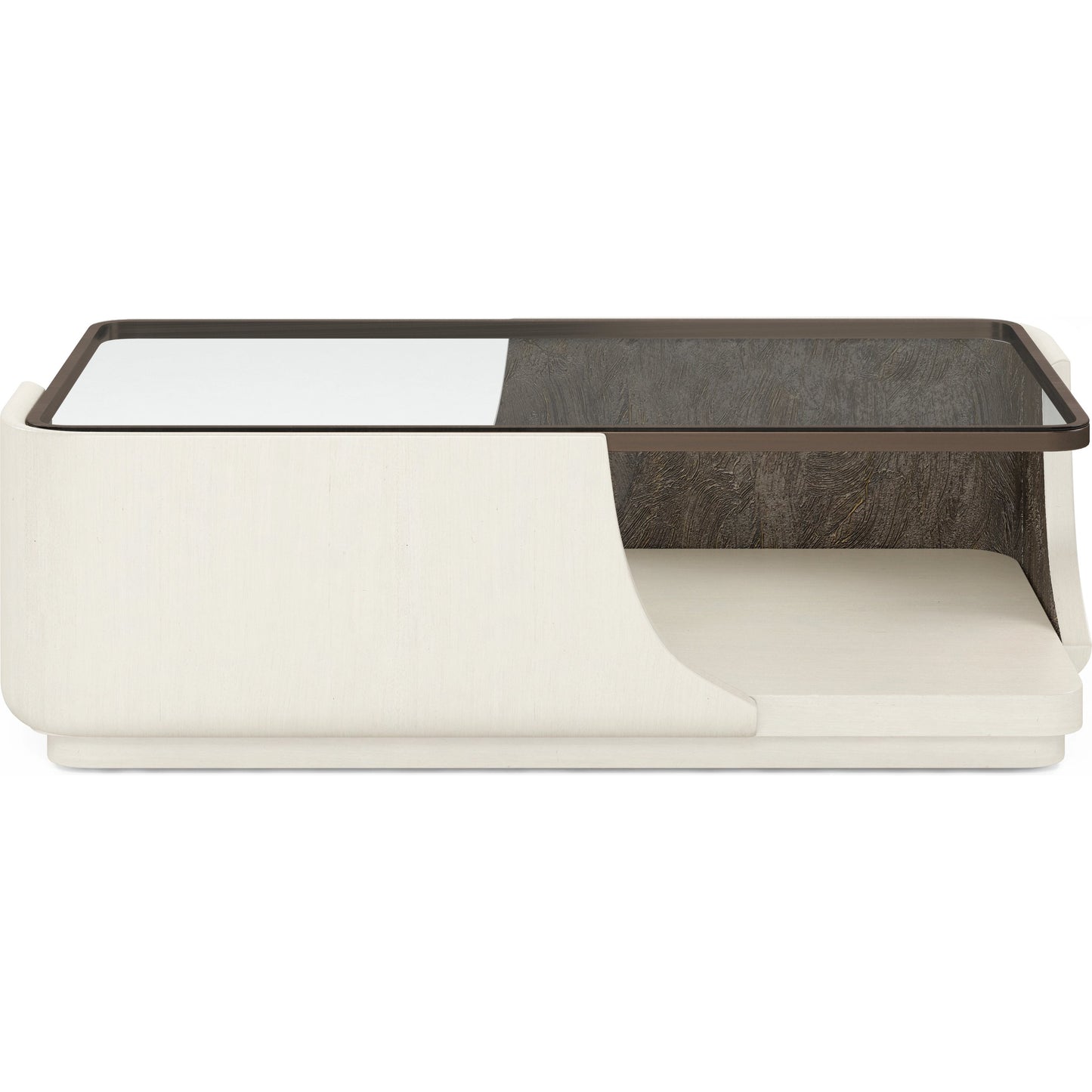 002 SI-2064936 | Additional Silo | Blanc Cocktail Table by A.R.T. Furniture in alabaster, burnished bronze. Made from parawood solids, resin, metal, glass in a modern style.