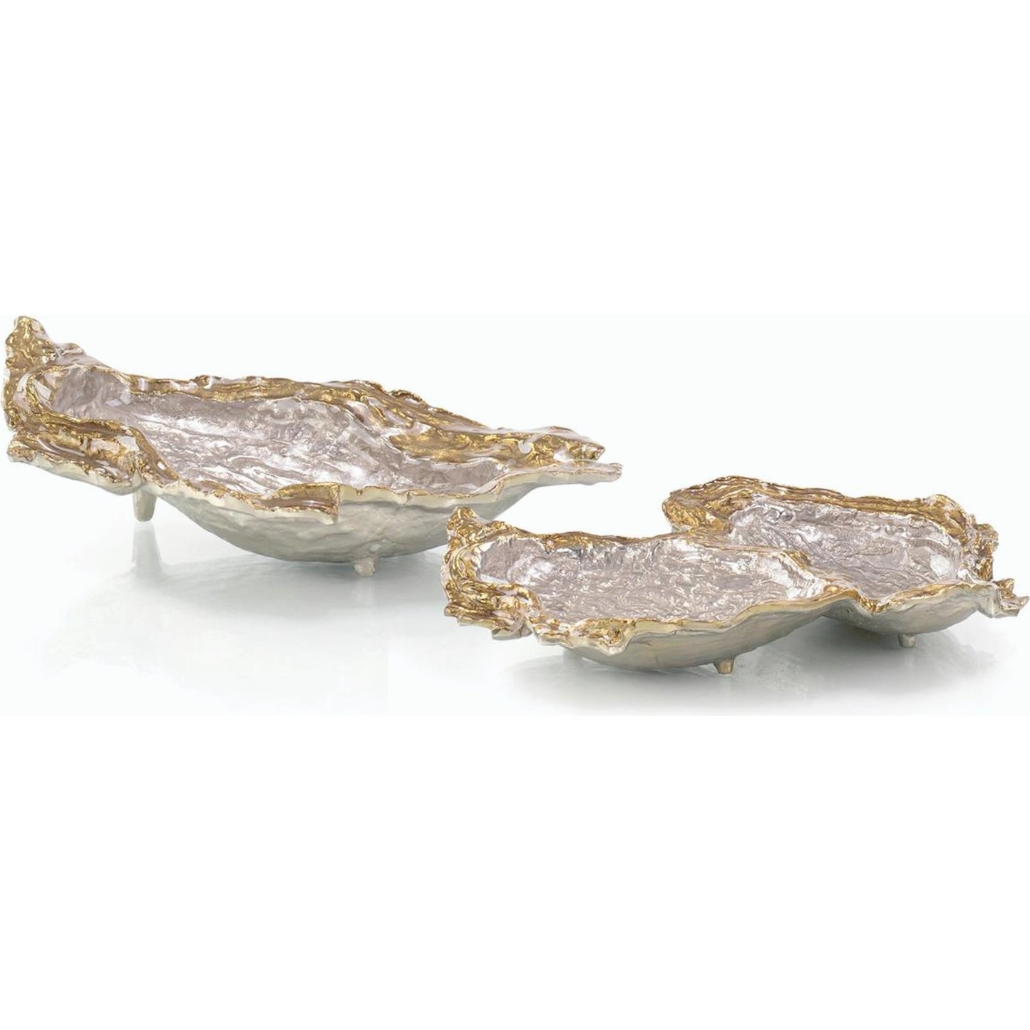 001 SR-863723 | Primary Silo | Double Oyster Bowl by John-Richard in gold, silver. Made from unique in a transitional style.