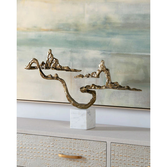 Floating Island by John-Richard in brass, white. Made from brass in a transitional style.