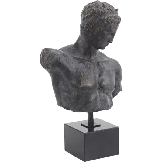 Greek Bust by John-Richard in black, bronze. Made from bronze in a traditional style.