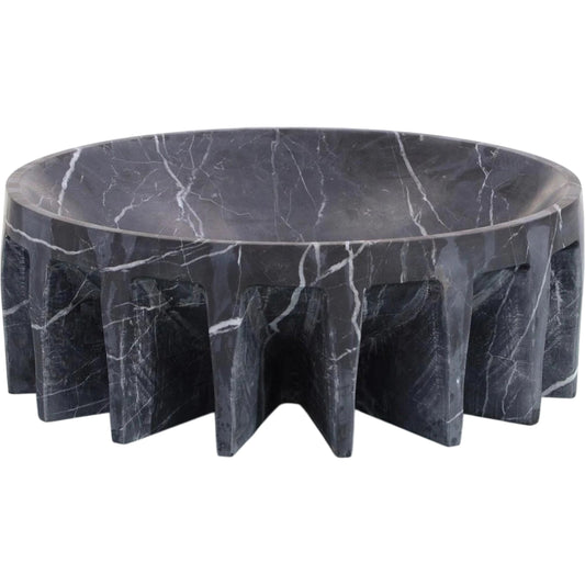 001 SI-1904079 | Primary Silo | Elevated Black Marble Bowl by John-Richard in black. Made from unique in a modern style.