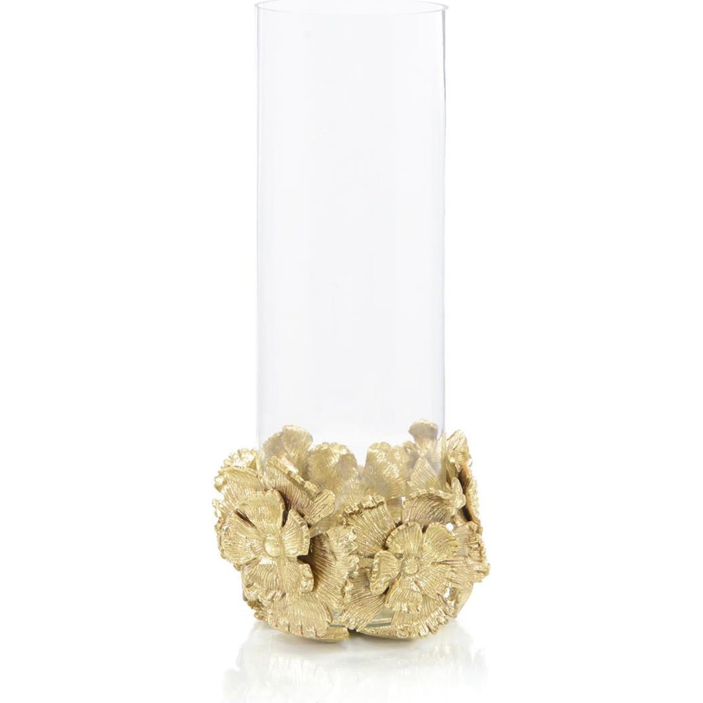 001 SI-1903814 | Additional Silo | Brass Flowers & Glass Vase I by John-Richard in brass. Made from brass, glass in a transitional style.