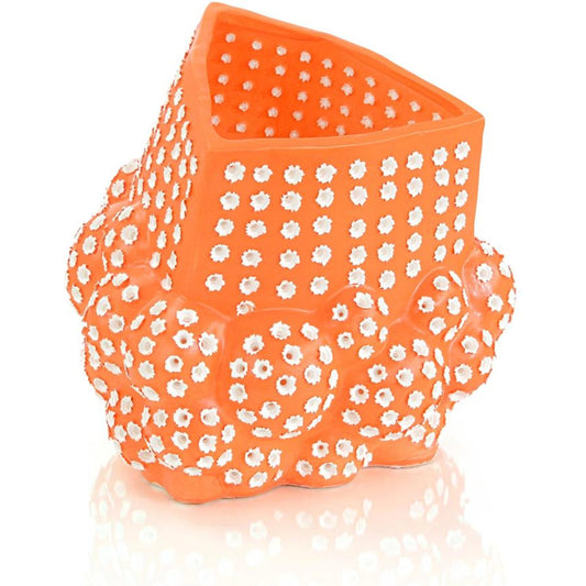 Persimmon Porcelain Vase by John-Richard in persimmon orange. Made from unique in a eclectic & global style.