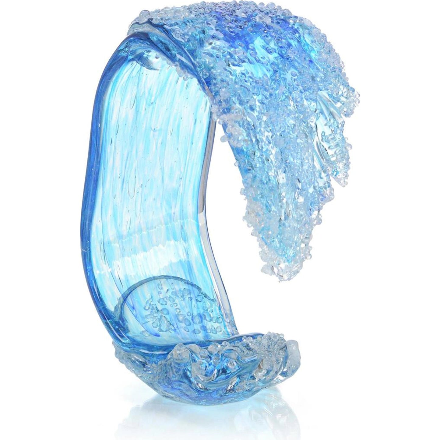 001 SI-1989199 | Additional Silo | Ocean Waves Handblown Glass Sculpture I by John-Richard in blue. Made from unique in a unique style.