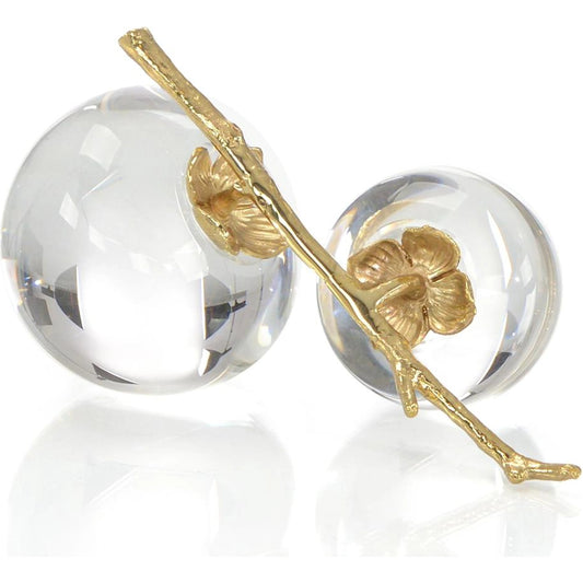 Crystal Pomegranates Sculpture by John-Richard in brass. Made from unique in a transitional style.