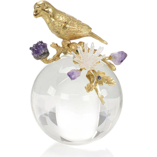 Brass Parrot Sculpture I by John-Richard in amethyst, brass. Made from unique in a modern style.