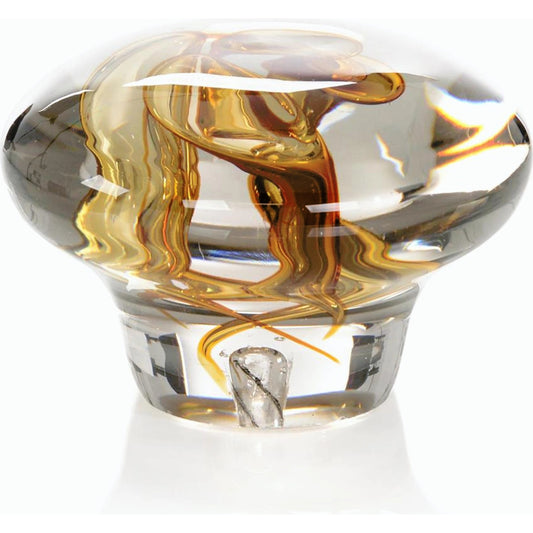 Amber Handblown Glass Sculpture by John-Richard. Made from unique in a modern style.